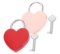 WATIIFUFU Candados Llave en Forma de Corazón Juego de 2 Unidades Grandes en Rojo y Rosa Cerraduras para Diarios y Maletas Mini Candados Seguros para Viajes y Regalos Románticos de San