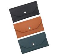 WATIIFUFU Cartera Billetera Hombre de PU Botón de Metal, Set de 3 Piezas Multifunción, Diseño Simple y Elegante para Oficina y Uso Diario