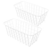 WATIIFUFU Cesta Colgante de Hierro Pequeña Blanca 2 Piezas Organizador de Almacenamiento de Pared Resistente Humedad para Cocina Baño y Hogar Estante Multifunción para Artículos Diversos