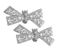 WATIIFUFU Clip para Zapatos de Boda Lazo, Adornos para Zapatos de Novia Reutilizables de Aleación y Cristal, Fácil de Llevar, Elegante para Compromiso y San Valentín