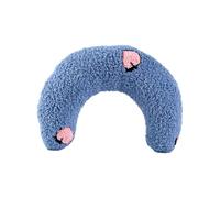 WATIIFUFU Cojín en Forma de U para Mascotas Azul, Almohada Transpirable y Flexible para Perros y Gatos, Protector Cervical para Dormir Profundo y Cómodo, Tapete para Cama de Mascotas