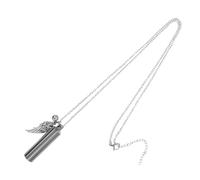 WATIIFUFU Colgante de Urna para Cenizas de Mascota en Acero de Titanio, Collar Conmemorativo Diseño de Alas de Ángel, Joyería Memorial Resistente y Duradera, Accesorio para Recordar Seres