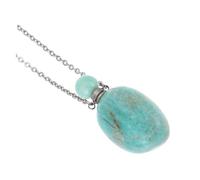 WATIIFUFU Colgante Perfumero de Natural Ovalado Irregular para Aromaterapia Collar Difusor de Aceites Esenciales Joyería Saludable para Bienestar y