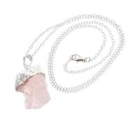 WATIIFUFU Collar Artesanal Colgante de Piedra Rugosa Irregular de Amatista, Chapado en Plata, Diseño Único para Uso Diario y Terapia Energética, Accesorio de Moda para Mujer
