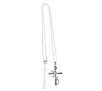 WATIIFUFU Collar Colgante de Rosas Cruz para Mujer, Cadena Ajustable de Aleación Segura, Joyería Ligera para Obsequio Día Madre y San Valentín, Color