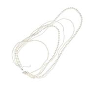 WATIIFUFU Collar Delicado de Perlas de Imitación Multicapa, Cadena Larga para Mujer, Cuentas Brillantes, Accesorio Versátil para Suéter, Estilo Princesa Elegante, Diseño Llamativo en Capas