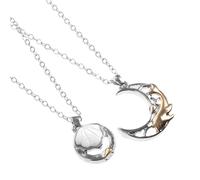 WATIIFUFU Collares Juego Magnéticos, Collares Colgantes de Aleación de Zinc, Diseño de Concha Bicolor, para Hombre y Mujer, Obsequio Romántico para Novio y Novia, Joyería de Moda
