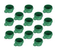 WATIIFUFU Comedero para Pájaros Pequeños 15 Piezas, Cuenco Redondo Verde Pequeño Clip, Contenedor de Alimentación para Loros, Suministro para Jaulas, Comedero Fácil de Instalar para Aves