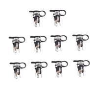 WATIIFUFU Conector Hembra Dc-025m de Corriente Continua 5.5x2.1 Mm Resistente al Agua con Rosca para Montaje en Panel, Adaptador Metálico de Aleación de Zinc, Pack de 10 Piezas