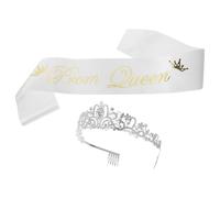 WATIIFUFU Conjunto de Faja de Satén y Diadema de Cristal para Graduación y Bodas, Ligero, Resistente y Elegante para Fiestas de Princesas