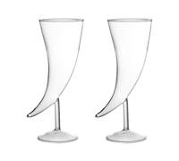 WATIIFUFU Copas de Cóctel de Cristal Cuerno de Buey Pequeñas 2 Piezas 19.5x7.2x7 Cm Copa de Vino Resistente al Desgaste Vaso Multifunción para Fiesta y Hogar