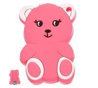 WATIIFUFU Cortaúñas Para Ñiño Diseño De Oso Rosa, Material Acero Al Carbono y Silicona, Seguro y Ergonómico, Adecuado Para Recién Nacidos y Cuidado Infantil, Accesorio Compacto Para Padres Primerizos