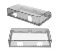 WATIIFUFU Cubierta Autoadhesiva para Enchufe Doble 86 Tipo Pasta, Protector Resistente a Salpicaduras para Tomacorrientes, Adhesivo Fuerte para Baño y Exteriores, Color Negro, 2 Piezas