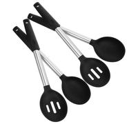 WATIIFUFU Cucharas de Silicona Ideales para Mezclar y Servir para Cocinar 4 Piezas Resistentes al Calor Mango de Acero Inoxidable, Utensilios Antiadherentes en Cocina