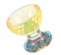 WATIIFUFU Cuenco de Agua Budista Tibetano Transparente Cristal Acabado Amarillo Tostado, Recipiente Pequeño para Ofrendas y Adoración en Templo, Cuenco de Práctico y Decorativo
