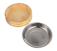 WATIIFUFU Cuenco de Arroz de Madera para Sushi Barril Redondo de Gran Capacidad, Acero Inoxidable y Diseño Tradicional Japonés para Comida Japonesa