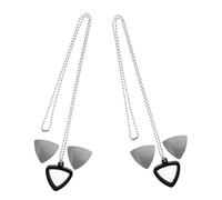 WATIIFUFU de Collar Triangulares y Grandes 4 Inoxidable Colgantes Púas Acero Soporte Silicona 2 Accesorio Portátil Diario para de Guitarra para Músicos y Uso