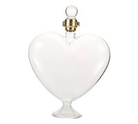 WATIIFUFU Decantador de Vino Tinto y Brandy Hermético de Vidrio Borosilicato Botella en Forma de Corazón Transparente 500 Ml Accesorio de Bar para Fiestas y Obsequio Romántico