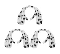 WATIIFUFU Diadema Orejas de Perro Dálmata 3 Piezas Diadema de Disfraz de Dálmata para Mujer y Niña Accesorios Pelo de Cachorro para Halloween Cosplay y Fiestas