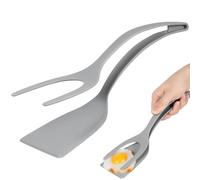 WATIIFUFU Espátula Dos en Uno para Cocinar y Hornear Agarre Cómodo y Material Resistente de Pp Color Plata, Adecuado para Voltear Huevos y Pan