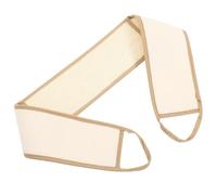 WATIIFUFU Estropajo Exfoliante de Lufa para Ducha Tiras Largas Tamaño Grande Color Beige Borde Café Cepillo de Espalda para Hombres y Mujeres Esponja de Baño Natural para Exfoliación