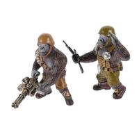 WATIIFUFU Figuras de Plástico de 2 Chimpancés Marrones, Decoración de Habitación y Regalos de Cumpleaños Material Duradero
