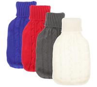 WATIIFUFU Funda de Punto para Bolsa de Agua Caliente 2000 Ml Set de 4 Piezas en y Oscuro Funda Tejida Cómoda y Ligera para Uso Doméstico y Actividades al Aire Libre