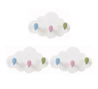 WATIIFUFU Ganchos Adhesivos para Pared Forma de Nube 3piezas, Material Abs, sin Marcas tras Retirar, Resistentes para Baño y Dormitorio