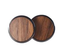 WATIIFUFU Gemelos de Camisa de Madera Maciza, Botón Redondo Tamaño 1, Madera Negra de Nogal y Arce, Par de Accesorios Masculinos para Camisas Formales y Bodas