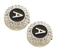 WATIIFUFU Gemelos de Inicial Dorados con Cristales para Hombre Accesorios Clásicos de Traje para Bodas y Eventos Formales para Camisas de Esmoquin Diseño Duradero de Aleación de Zinc