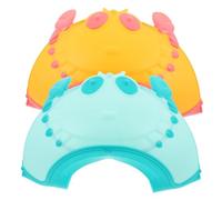 WATIIFUFU Gorros de Ducha para Ñiño Ajustables 0-12 Años Visera Protectora de Silicona para Lavar Cabello Protección de Ojos y Orejas Pack 2 Piezas Amarillo y Verde para Baño Infantil