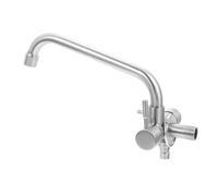 WATIIFUFU Grifo Empotrado de Pared de Acero Inoxidable 304, Monomando de Agua Fría para Cocina y Baño, Grifo de Doble Uso para Fregadero, Accesorios Hogar, Instalación Sencilla