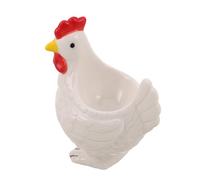 WATIIFUFU Huevera de Cerámica Blanca Forma de Gallina 3d, Taza para Huevos Cocidos, Porta Huevos Pasados por Agua Elegante para Desayuno y Decoración de Cocina, 1 Pieza
