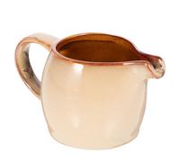 WATIIFUFU Jarra de Cerámica Pequeña para Leche con Asa y Boquilla Puntiaguda, Dispensador Multifuncional para Crema y Salsa, Color Marrón Escamado, Adecuado para Cafeterías y Té Tarde