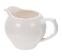 WATIIFUFU Jarra de Leche Cerámica de Color Blanco Diseño de Asa, Resistente al Lavavajillas, Adecuado para Cafés y Lugares de Comedor Estilo Occidental