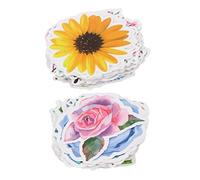 WATIIFUFU Juego de 100 Pegatinas de Flores Calcomanías Decorativas Impermeables para Portátiles Maletas Coches Guitarras Pegatinas Estéticas de Flores