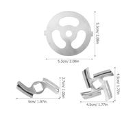 WATIIFUFU Juego de 4 Piezas de Discos Cortadores y Placas para Picadora de Carne Doméstica, Accesorios Eléctricos de Cocina en Acero Inoxidable y Hierro, Repuestos para Trituradora de Carne