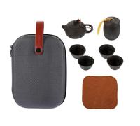 WATIIFUFU Juego de Té Chino de Arcilla Morada Portátil para Viaje Diseño Delicado, Tetera No Frágil y Taza de Té Antideslizante, Set de 1 para Uso en Viajes