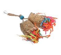WATIIFUFU Juguete Colgante y Es Adecuado para Masticar y Buscar Comida para Pájaros y Loros Hecho de Madera Trenzada de Hoja de Palma Que Promueve la Actividad Emocional Color Aleatorio