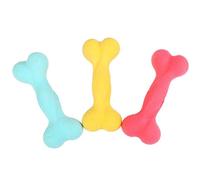 WATIIFUFU Juguete para Perros Diseño Hueso TPR 3 Piezas para Morder y Rechinar Dientes Aroma a Leche Adecuado para Jugar y Reducir Comportamiento Destructivo Color Aleatorio