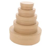 WATIIFUFU Kit De 5 Cajas Redondas Para Empacar Galletas y Pequeños Obsequios, Hechas De Cartón Kraft 6x4 Cm, Para Panaderías y Reuniones Sociales