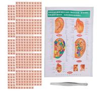 WATIIFUFU Kit de Parches de Acupuntura Auricular 1200 Unidades 600 Parches 600 Adhesivos con Pinzas y Mapa de Puntos Auriculares para Masaje y Acupresión el Cuidado Oídos Alivio del