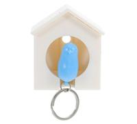 WATIIFUFU Llavero con Silbato de Alarma de Casa de Pájaros Blanco y Azul Material ABS Resistente, Adecuado para Regreso a Clases