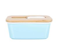 WATIIFUFU Mantequillera Rectangular de Cerámica 600 Ml con Tapa y Espátula Recipiente Hermético para Mantequilla y Queso Soporte para Barra Adecuado para Encimera y Refrigerador Color