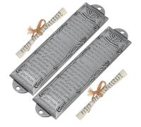 WATIIFUFU Mezuzá Casa de Metal Plata 2 Piezas con Símbolos Judíos, Protección y Santificación, Diseño Artístico y Delicado para Adorno de Puertas