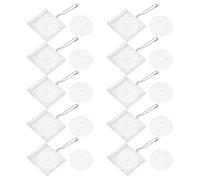 WATIIFUFU Mini Llavero Transparente para CD Estuche Plástico y Cadena Plateada, Pack 10 Unidades, Soporte Compacto para Discos Musicales, Colgante Decorativo para Mochila y DIY