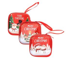 WATIIFUFU Mini Navideñas Metálicas Cremallera 3 Unidades Pequeñas para Dulces Auriculares y Cables de Datos Diseño Portátil y para Decoración y Uso Diario Fiestas y Árbol de Navidad