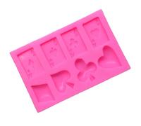 WATIIFUFU Molde de Silicona Color Rosa para Fondant Diseño de Póker, Molde para Hornear y Manualidades, Adecuado para Resina y Cera