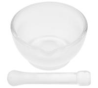 WATIIFUFU Mortero de Boticario de Vidrio 90 Ml Resistente a Altas Temperaturas, Tazón Pequeño para Moler Especias y Medicamentos, Herramienta de Cocina y Laboratorio Multifuncional Segura