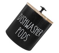 WATIIFUFU Organizador de Productos de Limpieza de Madera, Recipiente Hermético Redondo con Tapa para Cápsulas de Detergente, Baño y Lavandería Estilo Aleatorio